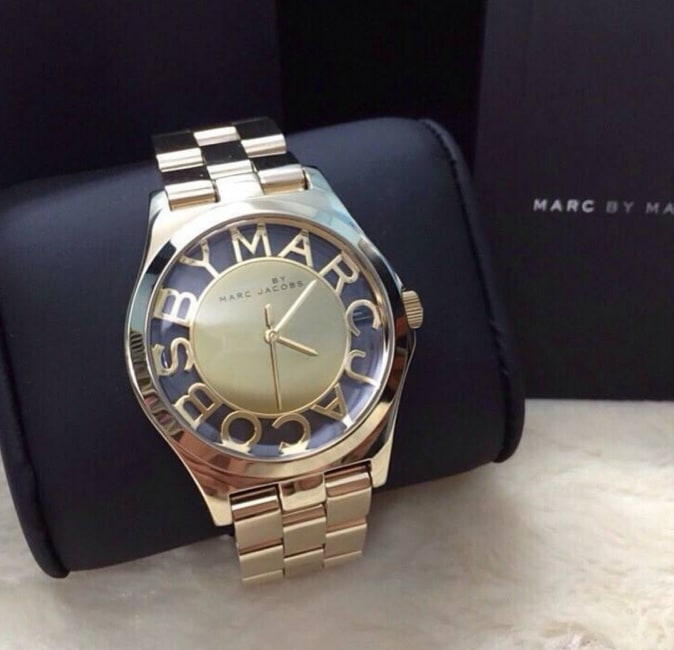 Marc Jacobs Henry Transparent Gold Dial Gold Steel Strap Watch for Women - MBM3206 Buy Now By Marc Jacobs