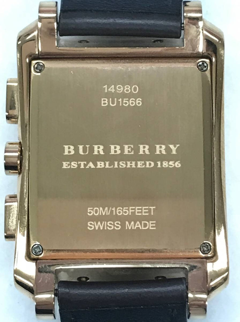 Burberry Heritage Chronograph Square Grey Dial Brown Leather Strap Watch for Men - BU1566 Buy Now By Burberry