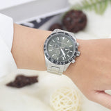Michael Kors Layton Chronograph Green Dial Silver Steel Strap Watch For Men - MK8912 Buy Now By Michael Kors