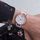 Guess Solstice Diamonds White Dial Pink Rubber Strap Watch For Women - GW0113L4 Buy Now By Guess