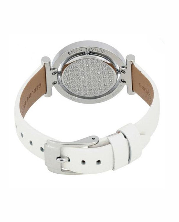 Michael Kors Averi Silver Dial White Leather Strap Watch for Women - MK2524 Buy Now By Michael Kors