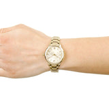 Shop Burberry The Classic Champagne Dial Gold Steel Strap Watch for Women - BU10109 in USA