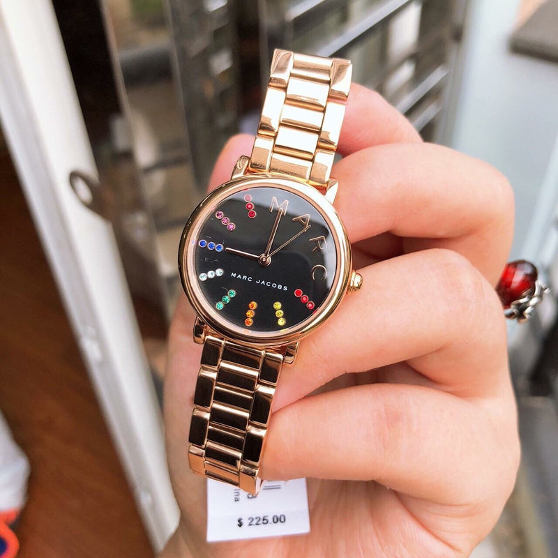 Marc Jacobs Roxy Black Dial Rose Gold Steel Strap Watch for Women - MJ3569 Buy Now By Marc Jacobs