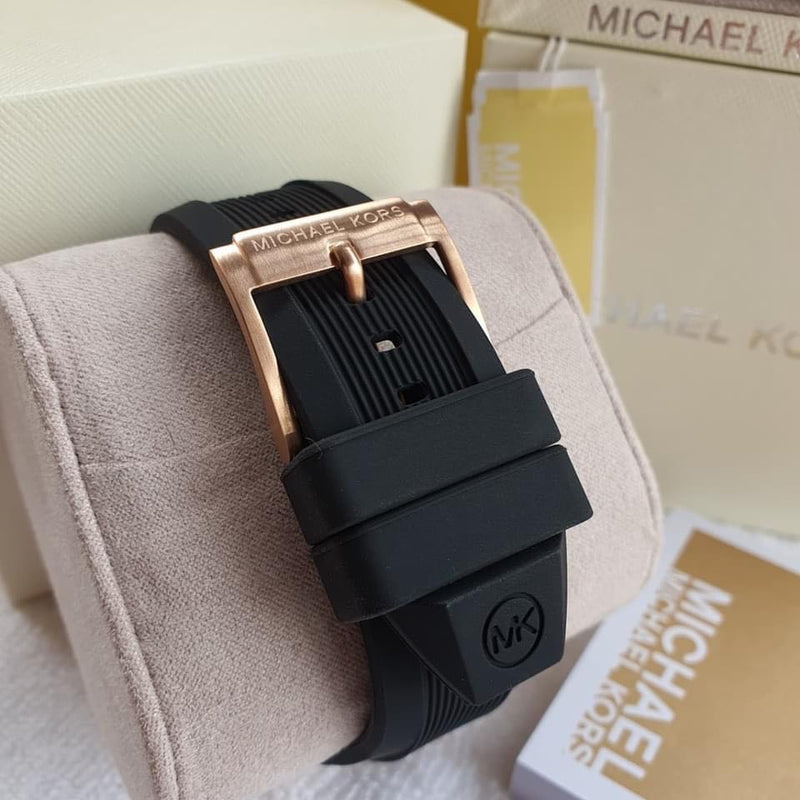 Michael Kors Dylan Chronograph Black Dial Black Rubber Strap Watch For Women - MK8557 Buy Now By Michael Kors