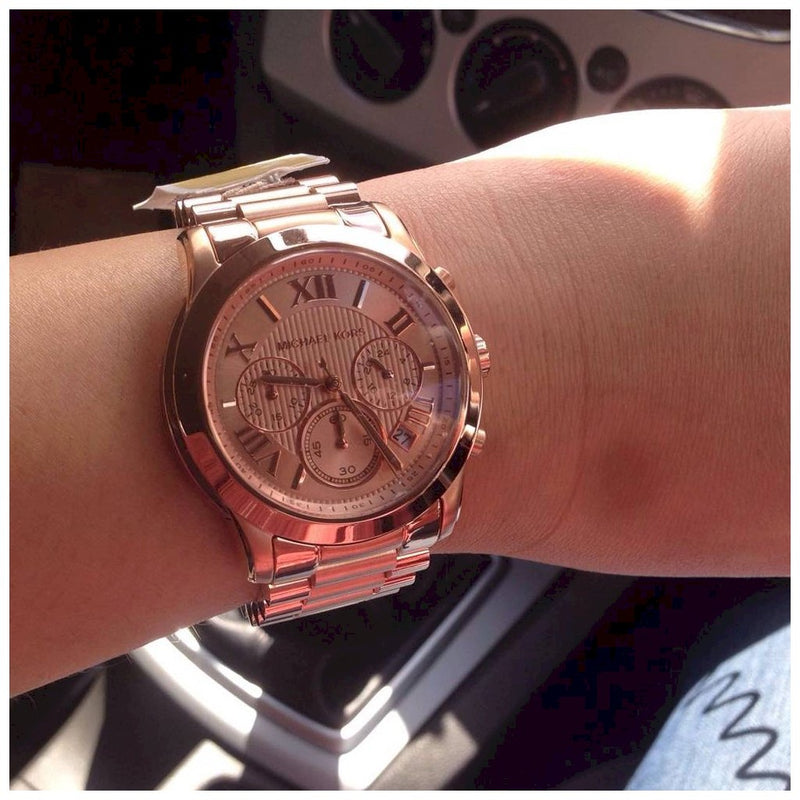 Michael Kors Cooper Rose Gold Rose Gold Steel Strap Watch for Women - MK6275 Buy Now By Michael Kors