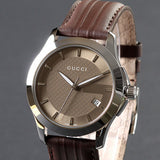 Shop Gucci G Timeless Quartz Brown Dial Brown Rubber Strap Watch For Men - YA126403 in USA