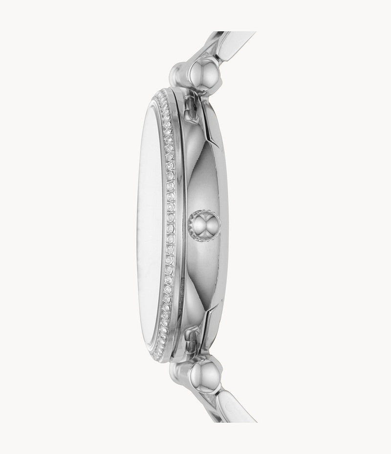 Fossil Carlie Silver Dial Silver Steel Strap Watch for Women - ES4341 Buy Now By Fossil