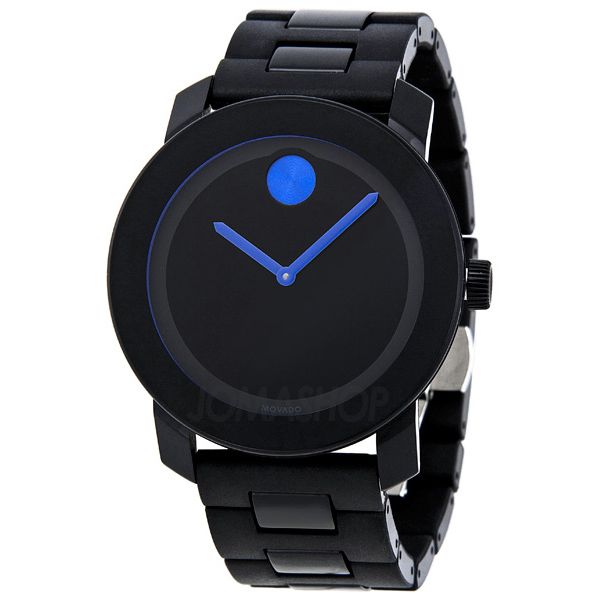 Shop Movado Bold TR90 Black Dial Black Steel Strap Watch for Men - 3600099 in USA