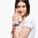 Swarovski Octea Lux Chrono Blue Dial Blue Leather Strap Watch for Women - 5563480 Buy Now By Swarovski