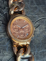 Michael Kors Runway Rose Gold Dial Rose Gold Steel Strap Watch for Women - MK3247 Buy Now By Michael Kors