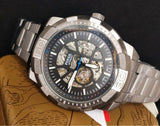 Fossil Bronson Automatic Skeleton Black Dial Grey Steel Strap Watch for Men - ME3218 Buy Now By Fossil