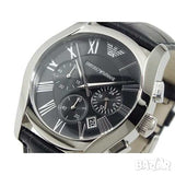 Emporio Armani Valente Chronograph Black Dial Black Leather Strap Watch For Men - AR1633 Buy Now By Emporio Armani