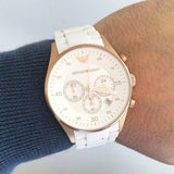 Emporio Armani Sportivo White Dial White Rubber Strap Watch For Men - AR5919 Buy Now By Emporio Armani