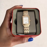 Fossil Raquel Three Hand Date White Dial Gold Steel Strap Watch For Women - ES5220 Buy Now By Fossil