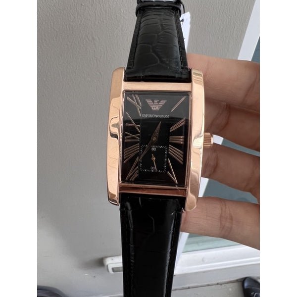 Emporio Armani Classic Black Dial Black Leather Strap Watch For Men - AR0168 Buy Now By Emporio Armani