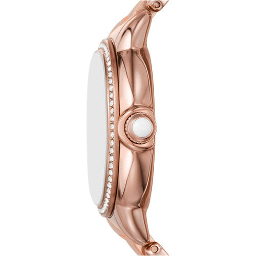 Emporio Armani Mia Three Hand Crystals Silver Dial Rose Gold Steel Strap Watch For Women - AR11633 Buy Now By Emporio Armani