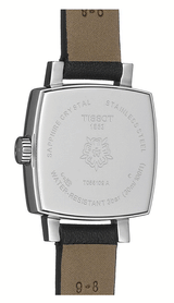 Shop Tissot Lovely Square Quartz Diamonds Black Dial Black Leather Strap Watch For Women - T058.109.16.056.00 in USA
