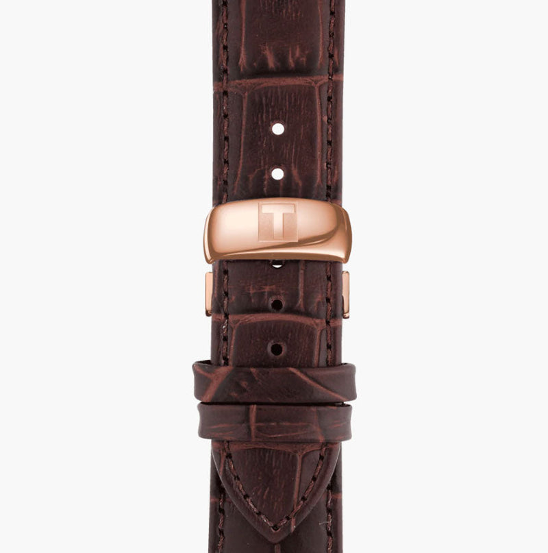 Tissot Tradition Powermatic 80 Open Heart Silver Dial Brown Leather Strap Watch For Men - T063.907.36.038.00 Buy Now By Tissot