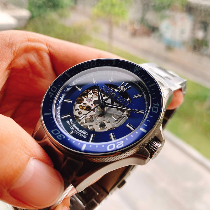 Maserati SFIDA Automatic Blue Dial Silver Steel Strap Watch For Men - R8823140001 Buy Now By Maserati