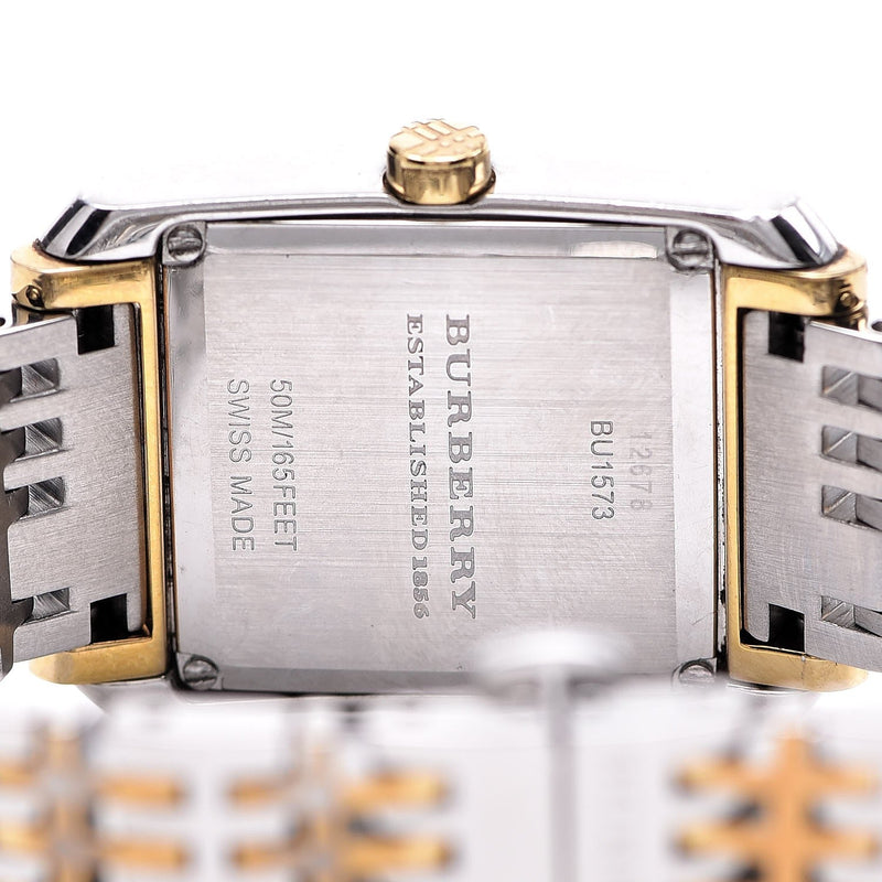 Burberry Nova Checked White Dial Two Tone Stainless Steel Strap Watch for Women - BU1573 Buy Now By Burberry