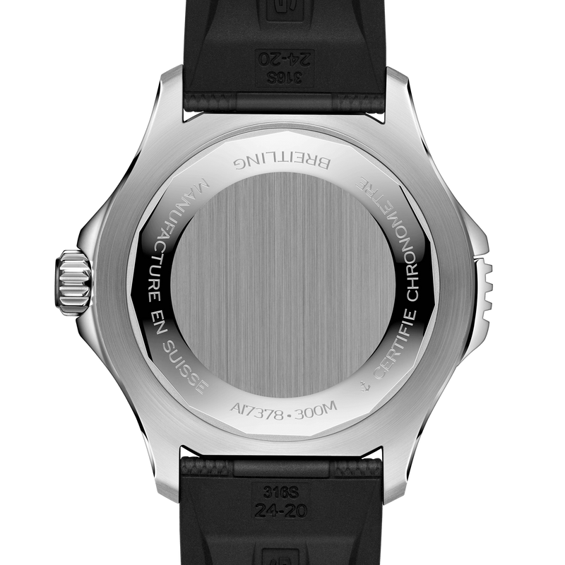 Breitling Superocean Automatic 46 Black Dial Black Rubber Strap Watch for Men - A17378211B1S1