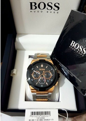 Hugo Boss Supernova Black Dial Two Tone Steel Strap Watch for Men - 1513358 Buy Now By Hugo Boss