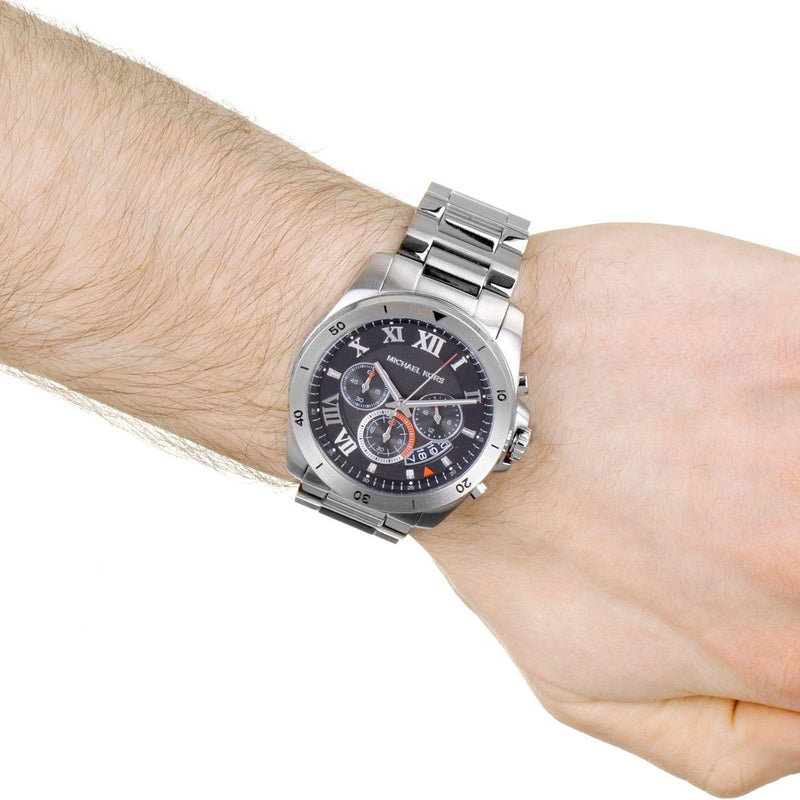 Michael Kors Brecken Chronograph Quartz Black Dial Silver Steel Strap Watch For Men - MK8438 Buy Now By Michael Kors