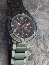 Guess Rigor Multifunction Black Dial Black Steel Strap Watch For Men - W0218G1 Buy Now By Guess