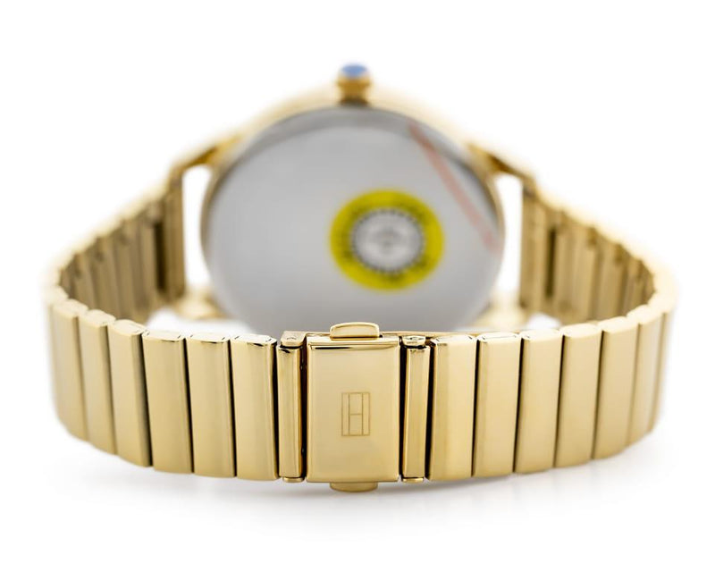 Shop Tommy Hilfiger Brooke Black Dial Gold Steel Strap Watch for Women - 1782019 in USA