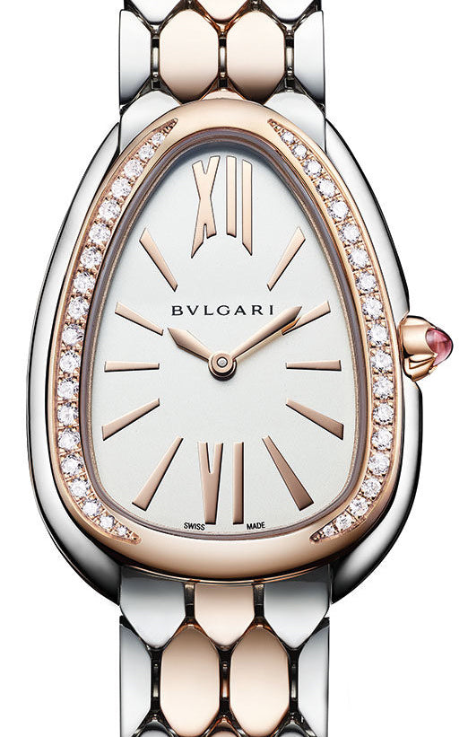 Bvlgari Serpenti Seduttori Diamonds Silver Dial Two Tone Steel Strap Watch for Women - SERPENTI103274