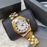 Marc Jacobs Rivera White Dial Gold Steel Strap Watch for Women - MBM3137 Buy Now By Marc Jacobs