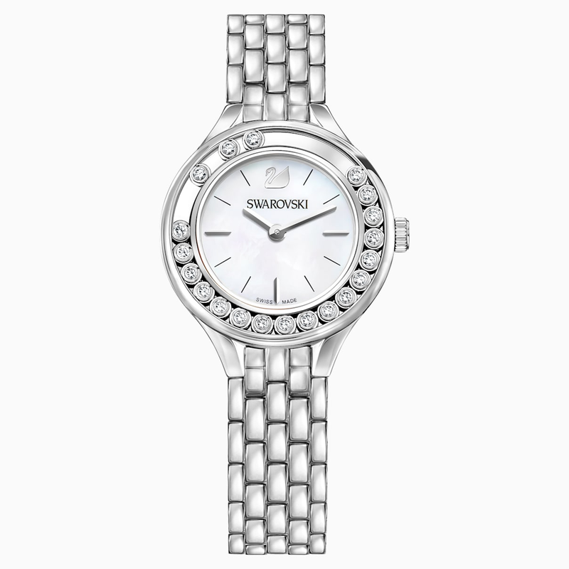 Shop Swarovski Lovely Crystals Mini White Dial Silver Steel Strap Watch for Women - 5242901 in USA