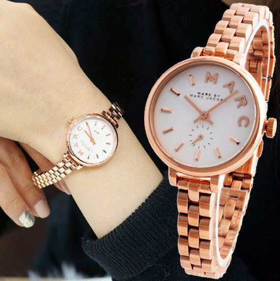 Marc Jacobs Sally White Dial Rose Gold Steel Strap Watch for Women - MBM8643 Buy Now By Marc Jacobs