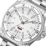 Shop Gucci Dive Quartz White Dial Silver Steel Strap Watch for Men - YA136302 in USA