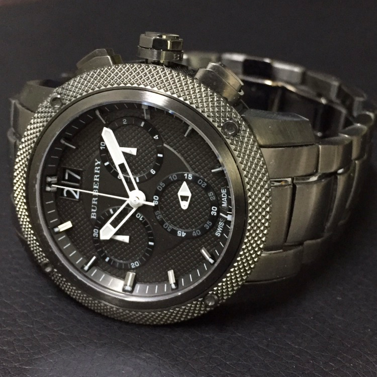 Shop Burberry Endurance Chronograph Quartz Black Dial Black Steel Strap Watch For Men - BU9801 in USA