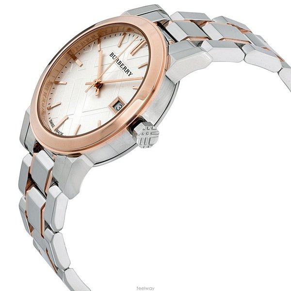 Burberry The City Diamonds White Dial Two Tone Steel Strap Watch for Women - BU9127 Buy Now By Burberry