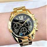 Michael Kors Bradshaw Chronograph Black Dial Gold Steel Strap Watch For Women - MK6959 Buy Now By Michael Kors