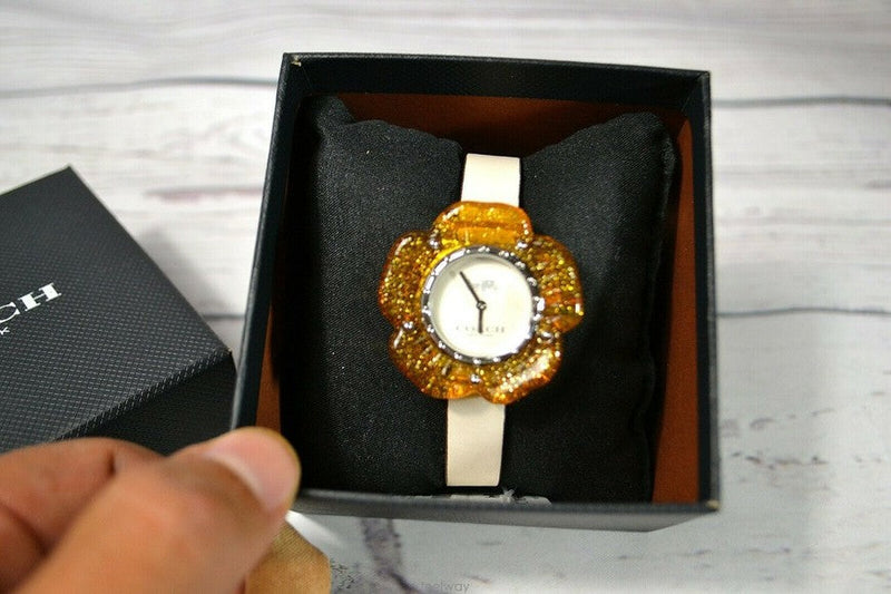Coach Perry White Dial Beige Leather Strap Watch for Women - 14503050 Buy Now By Coach