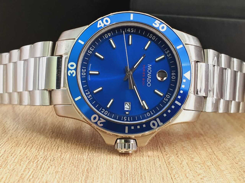 Movado Series 800 Blue Dial Silver Steel Strap Watch for Men - 2600151 Buy Now By Movado