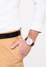 Coach Slim Easton Silver Dial Brown Leather Strap Watch for Women - 14502694 Buy Now By Coach