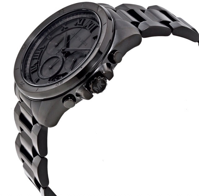 Michael Kors Brecken Chronograph Black Dial Black Steel Strap Watch For Men - MK8482 Buy Now By Michael Kors
