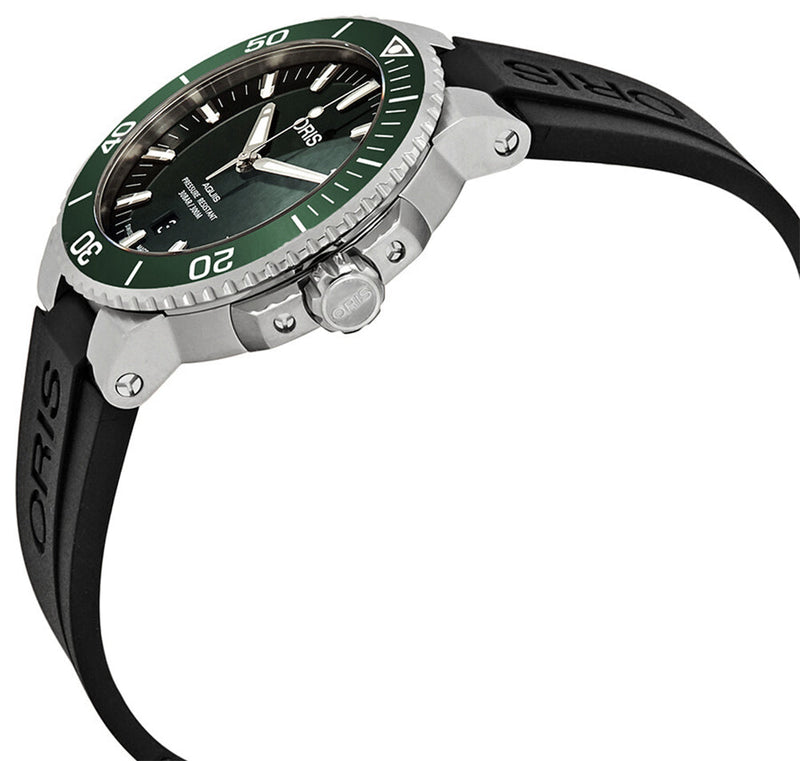 Oris Aquis Date Green Dial Black Rubber Strap Watch for Men - 0173377304157-0742464EB Buy Now By Oris