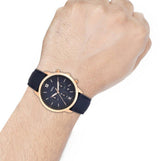 Fossil Neutra Chronograph Blue Dial Blue Leather Strap Watch for Men - FS5454 Buy Now By Fossil