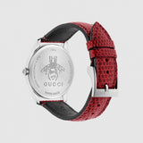 Gucci G-Timeless Mother of Pearl Red Dial Red Leather Strap Watch For Women - YA1264041 Buy Now By Gucci