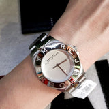 Marc Jacobs Blade Chronograph Silver Dial Silver Steel Strap Watch for Women - MBM3125 Buy Now By Marc Jacobs