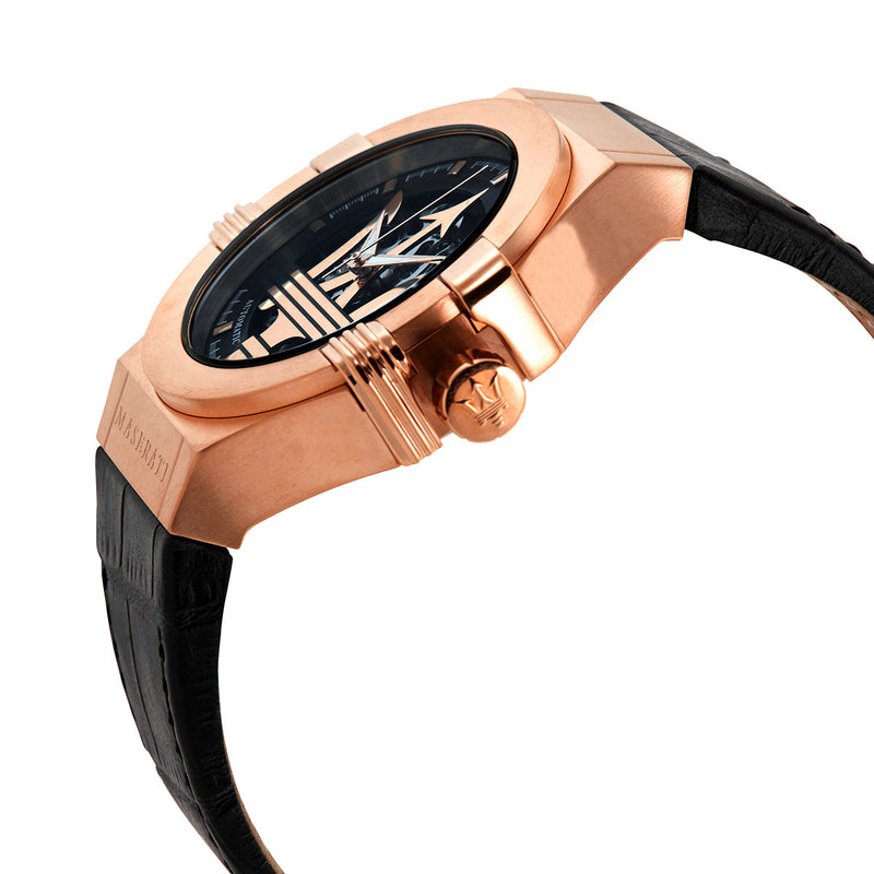 Maserati Potenza Automatic Skeleton Black Dial Black Leather Strap Watch For Men - R8821108039 Buy Now By Maserati
