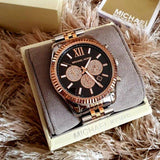 Michael Kors Lexington Chronograph Crystals Black Dial Two Tone Steel Strap Watch for Men - MK8714 Buy Now By Michael Kors