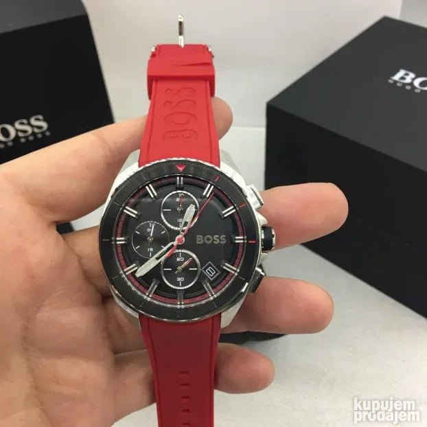 Hugo Boss Volane Black Dial Red Rubber Strap Watch for Men - 1513959 Buy Now By Hugo Boss