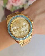 Michael Kors Everest Chronograph Gold Dial Gold Steel Strap Watch For Women - MK7210 Buy Now By Michael Kors