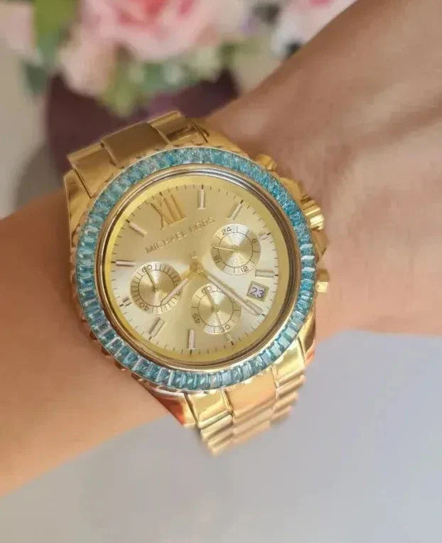 Michael Kors Everest Chronograph Gold Dial Gold Steel Strap Watch For Women - MK7210 Buy Now By Michael Kors